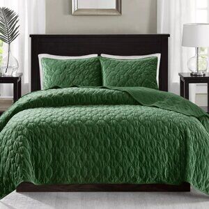 Madison Park Harper Quilted Velvet 3-Pc. Quilt Set, Full/Queen